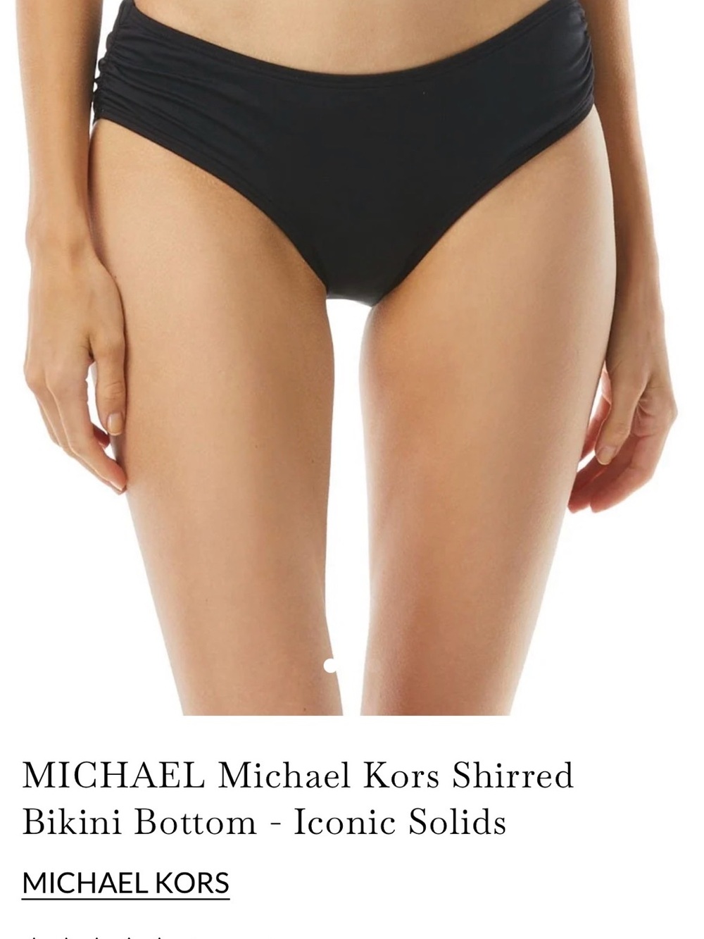 MICHAEL Michael Kors Black Shirred Bikini Bottom